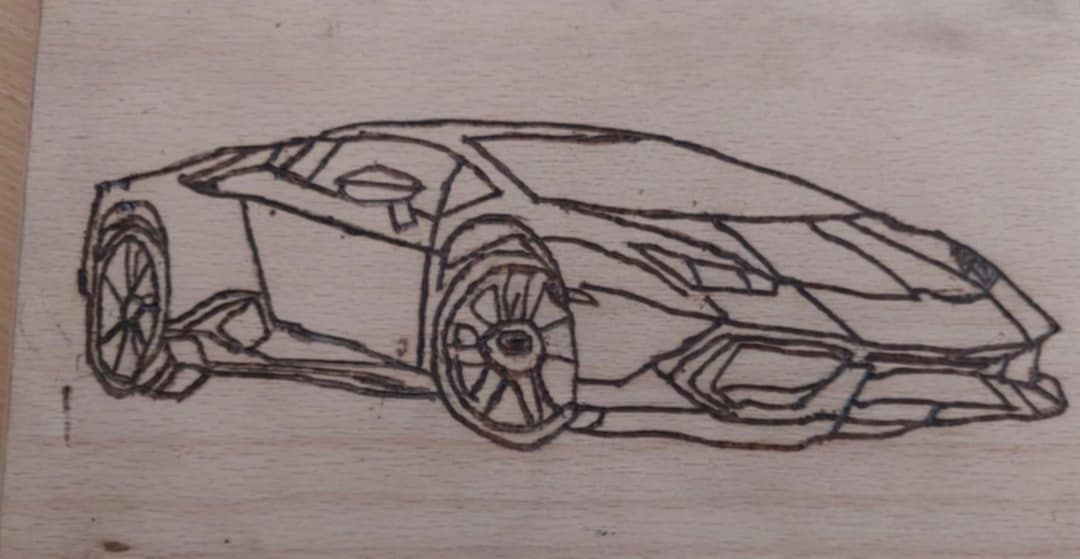 Autá vypálené do dreva. - 5