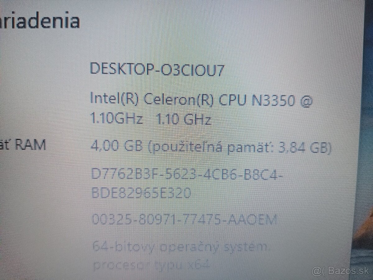 rozpredám na diely notebook Acer aspire 3 A315 - 5