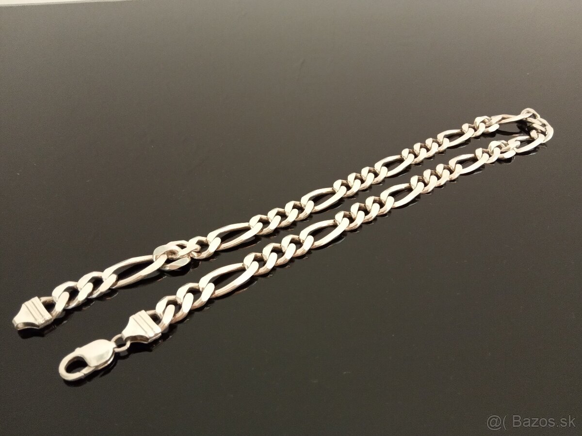 Strieborná retiazka Figaro 92g - 5