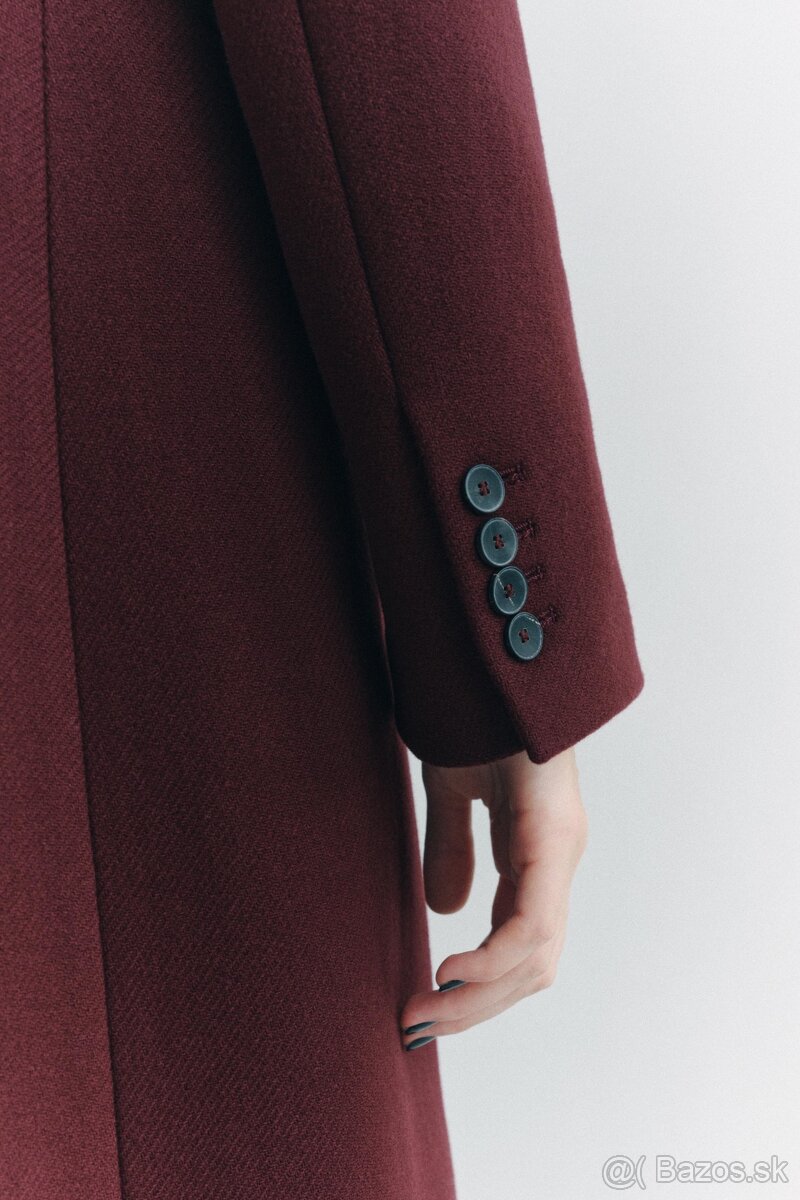 ZARA burgundy kabát / veľk.S - 5