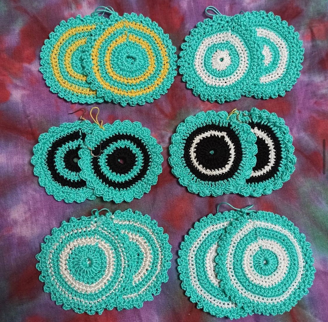 Handmade hačkované náušnice a príšerky - 5