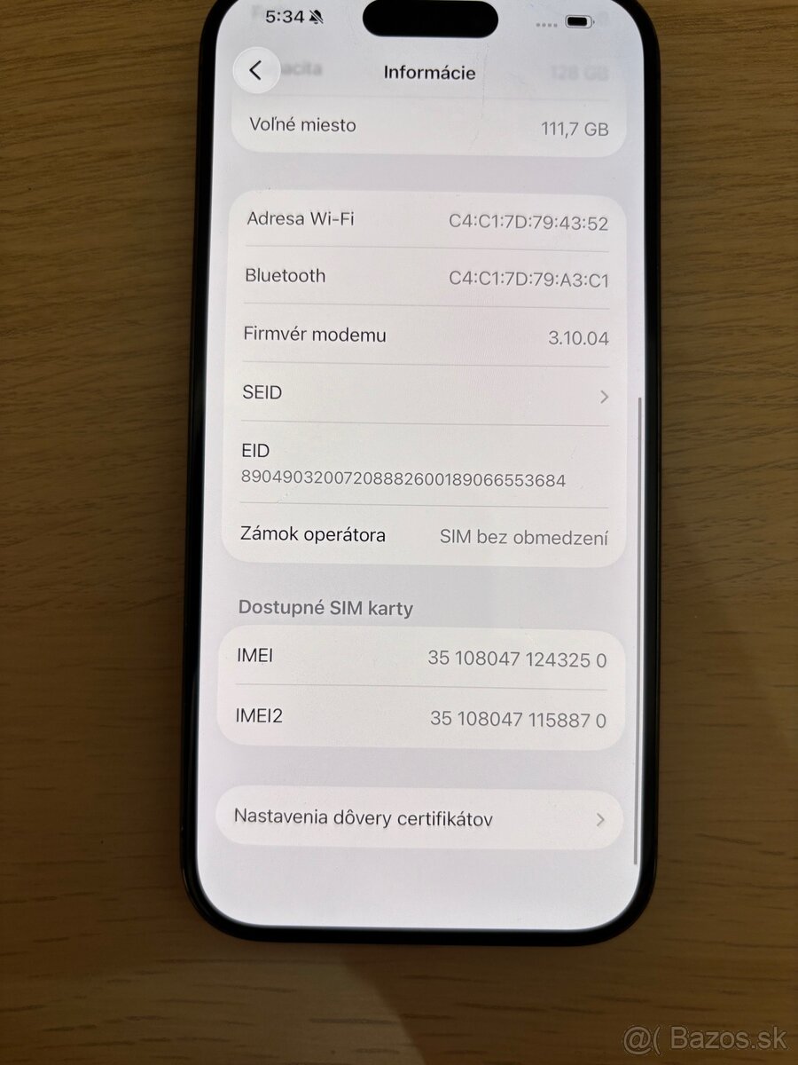 iPhone 15 Pro 128gb, 90% Batéria - 5