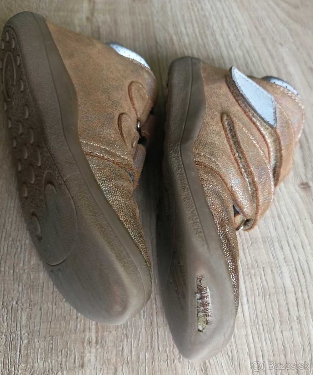 Barefoot Beda - Bella zlaté užšie s pevným opätkom veľ. 30 - 5