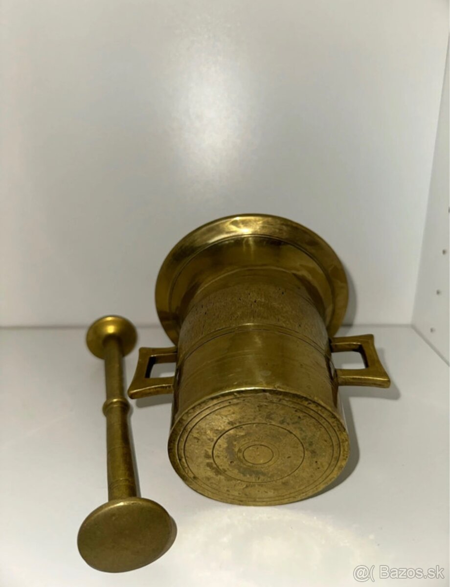 Bronzový Pozlátený Mažiar - 5