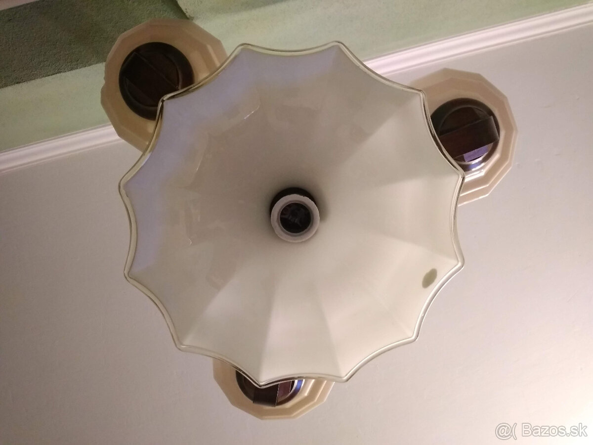 Drevený trojramenný starožitný luster - 5