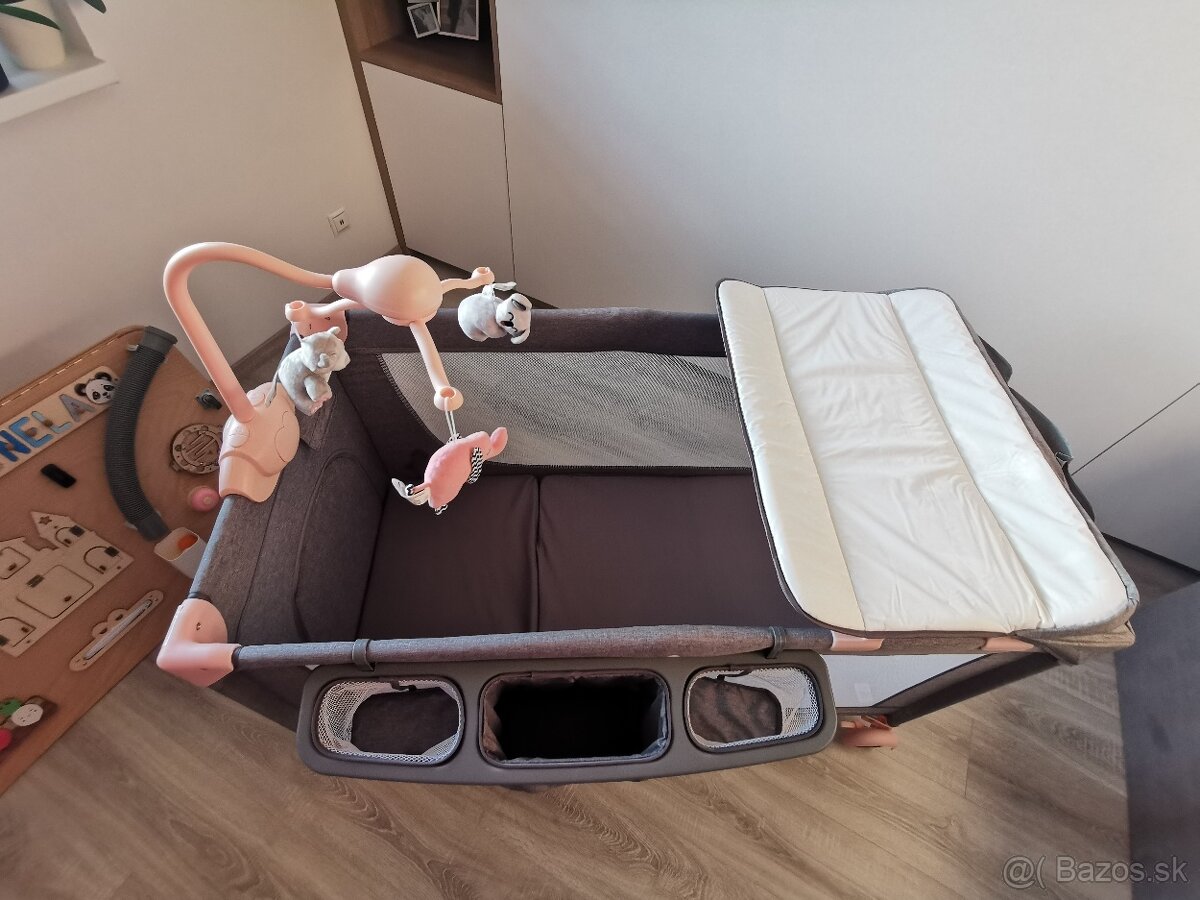 Cestovná postieľka Kinderkraft Joy Pink s komplet doplnkami - 5
