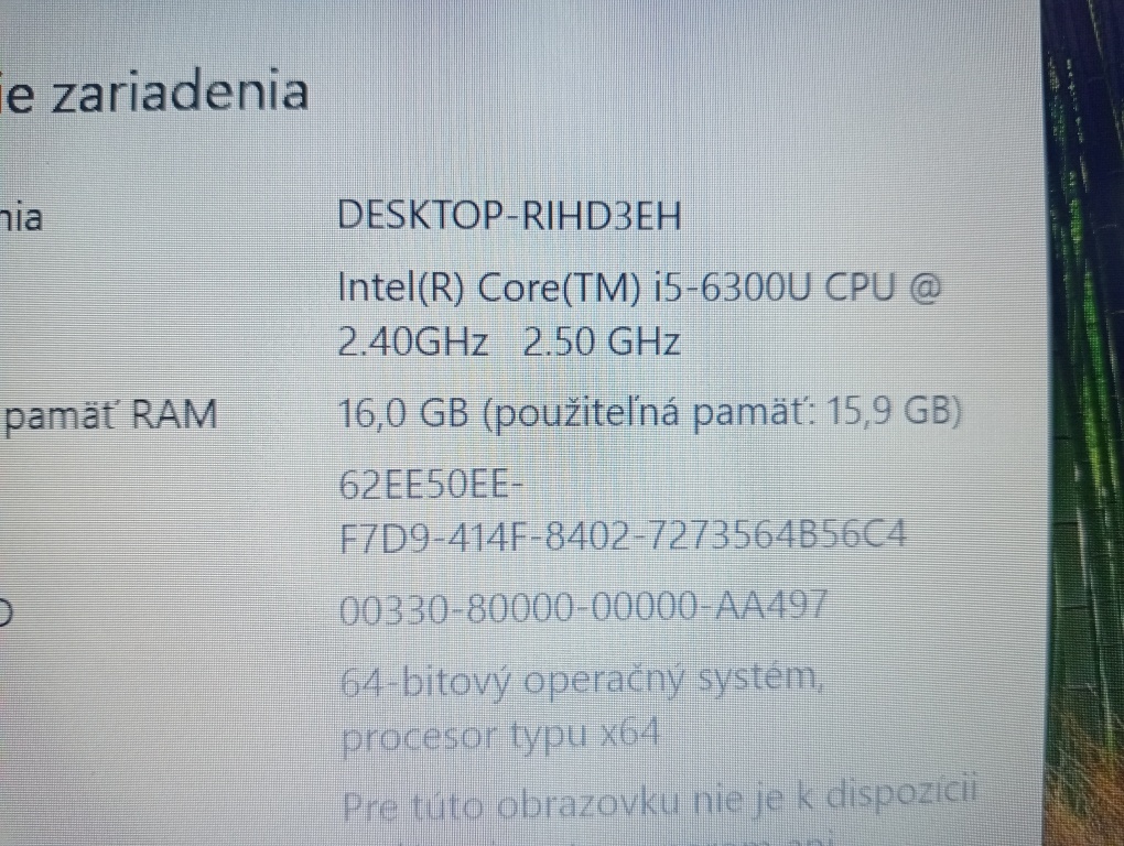rozpredám na diely notebook Hp elitebook 840 g3 - 5