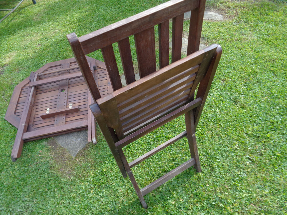 Záhradná súprava 4x stolička +stôl teak - 5