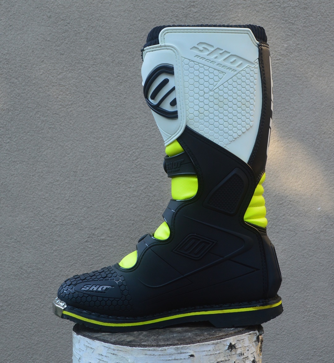 Čižmy topánky SHOT X10 biele žlté čierne - 5