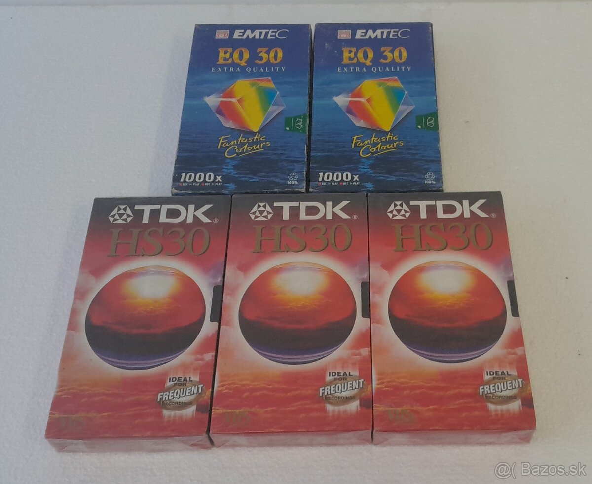 Predám nové videokazety EMTEC , TDK - 5