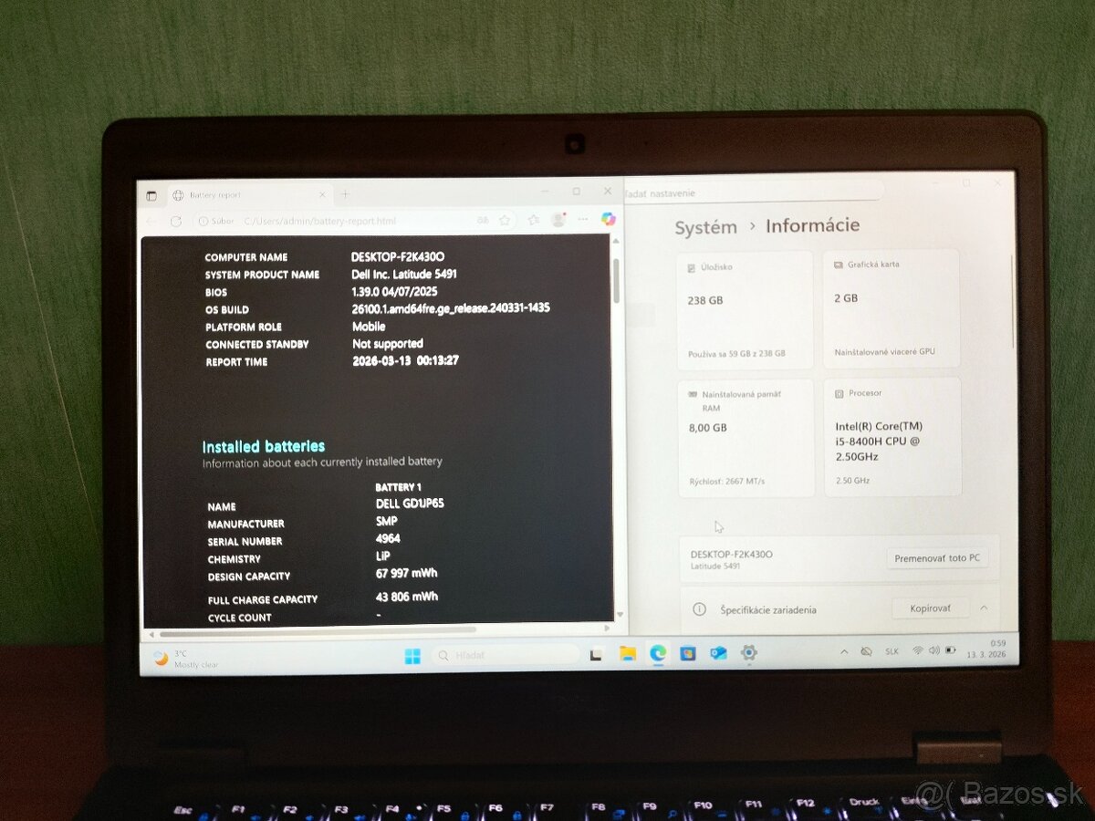 Dell Latitude 5491 – i5 / 16GB / 256GB / MX130 - 5