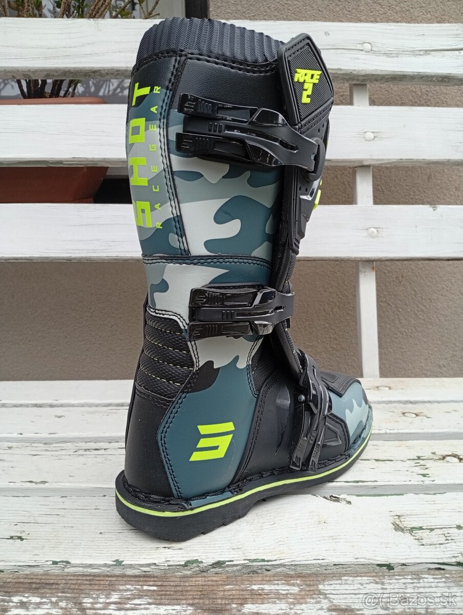 Detské čižmy topánky SHOT camoflage sivé - 5