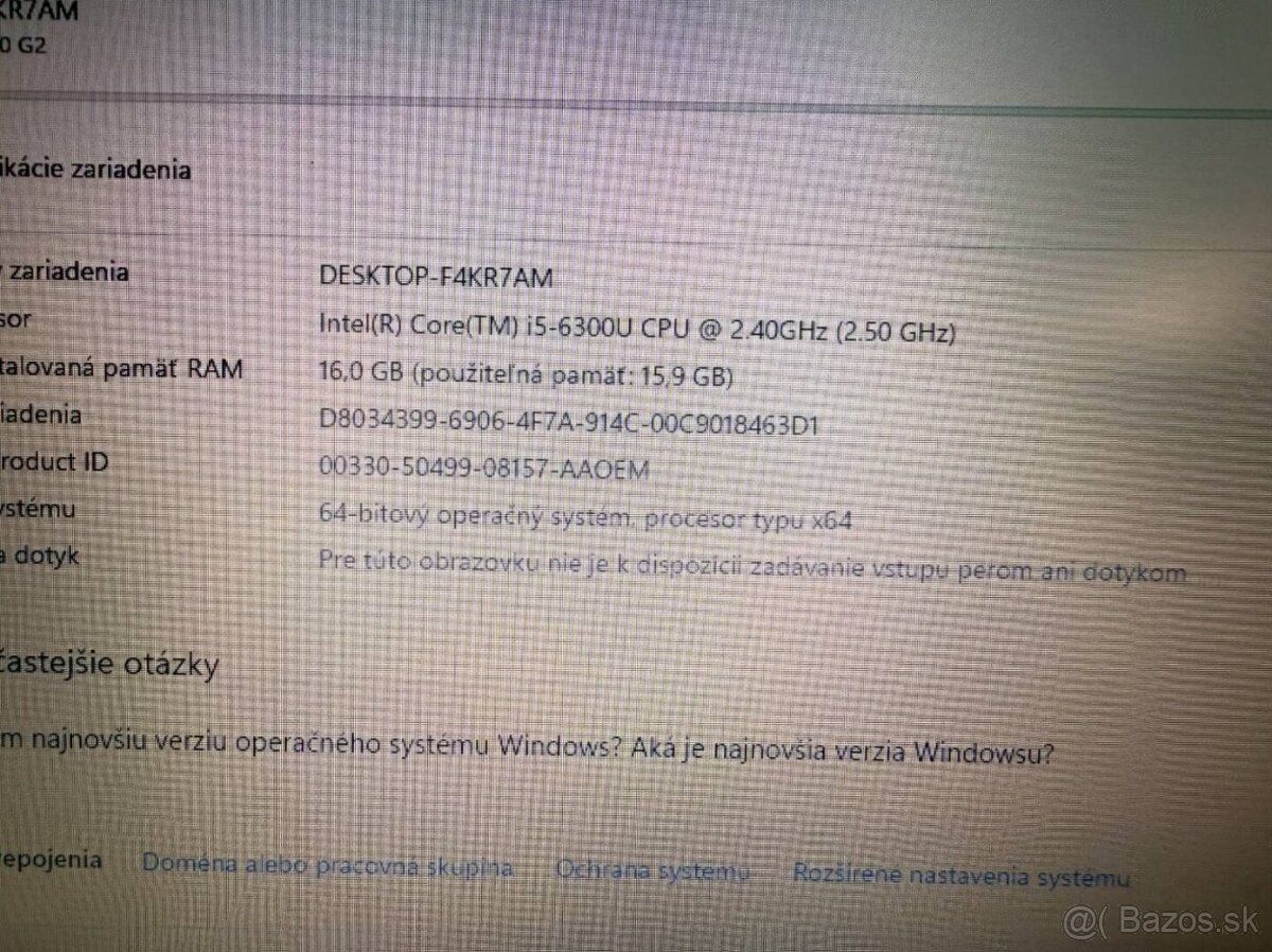 Notebook HP ProBook 640 G2 i5-6300U / 16GB RAM / 256GB SSD - 5
