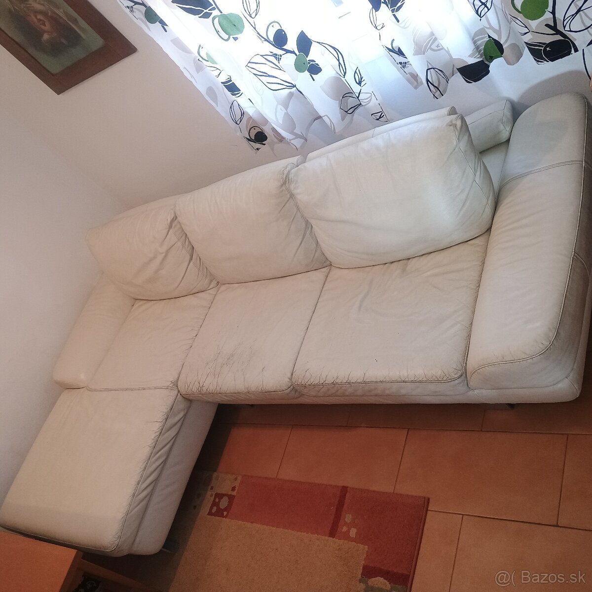 Biely kožený gauč zn. PHASE - 5