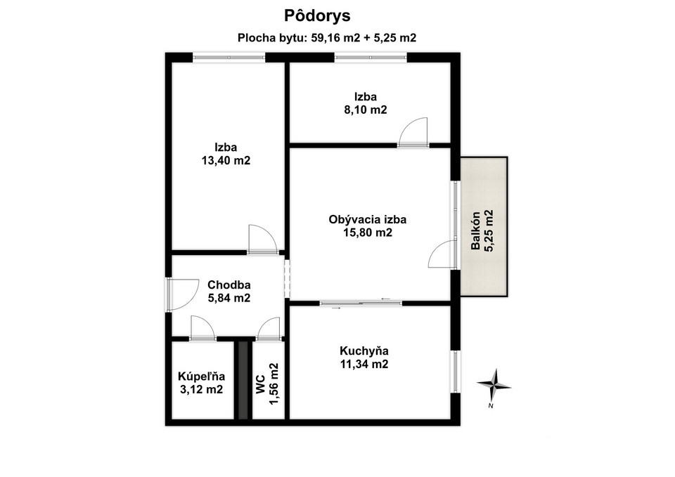 Zrekonštruovaný a zariadený 3-izbový byt s balkónom - 5