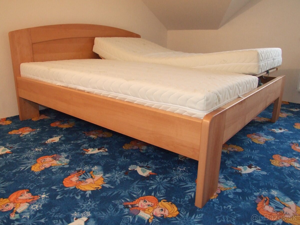 Nová buková masivní postel, nosnost 600 Kg, doprava Zdarma - 5
