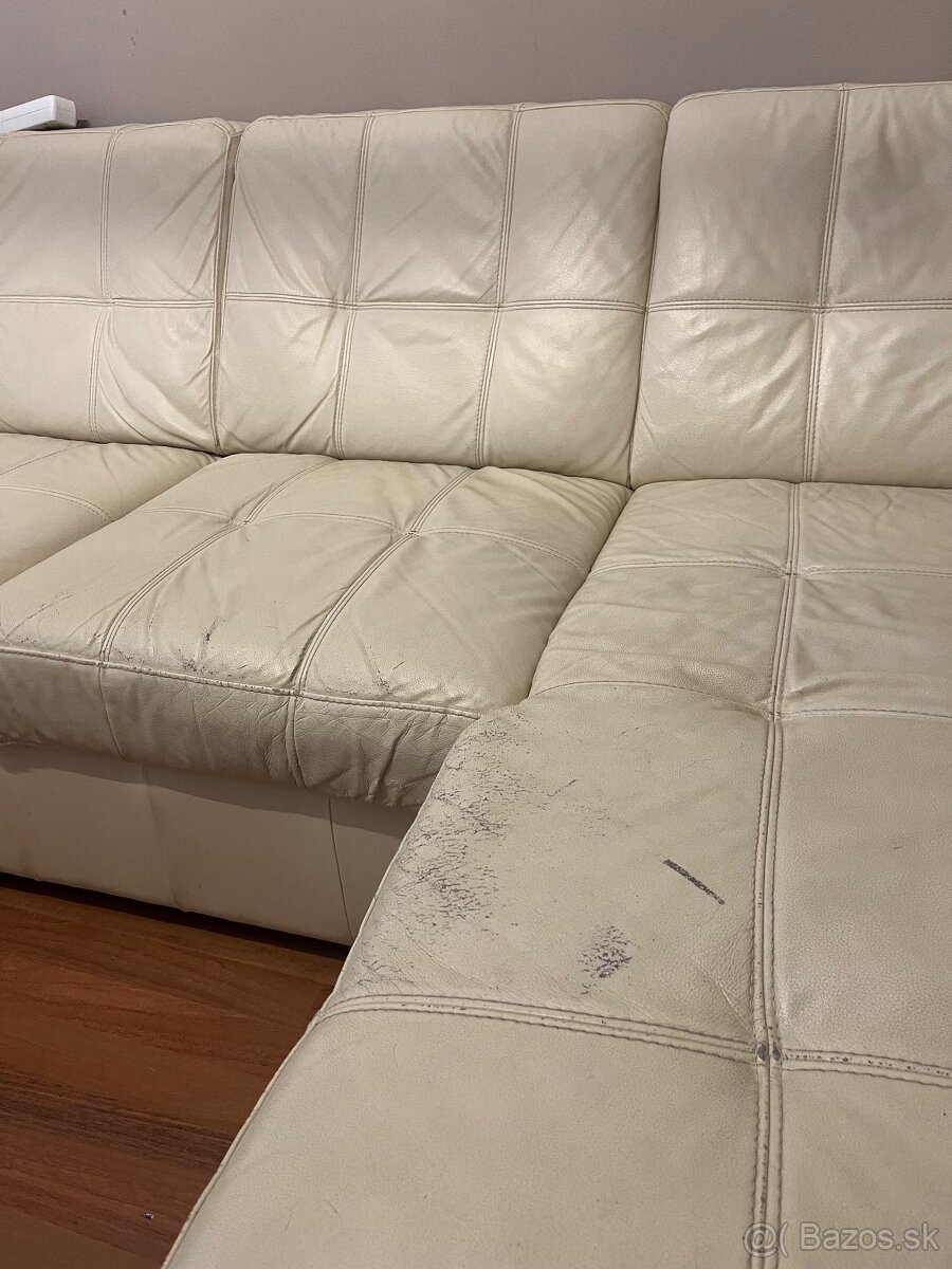 Biely Kožený gauč - 5