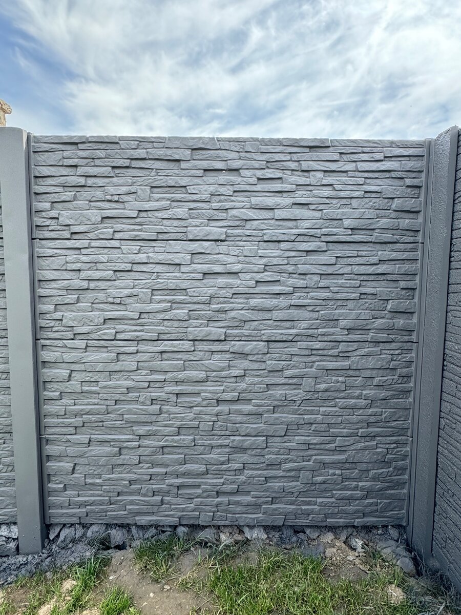 Slovenské betónové ploty aj s montážou len 83€/BM- MI - 5