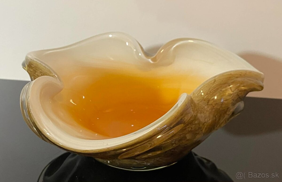 Nádherný veľký popolník, miska z muránskeho skla - 5