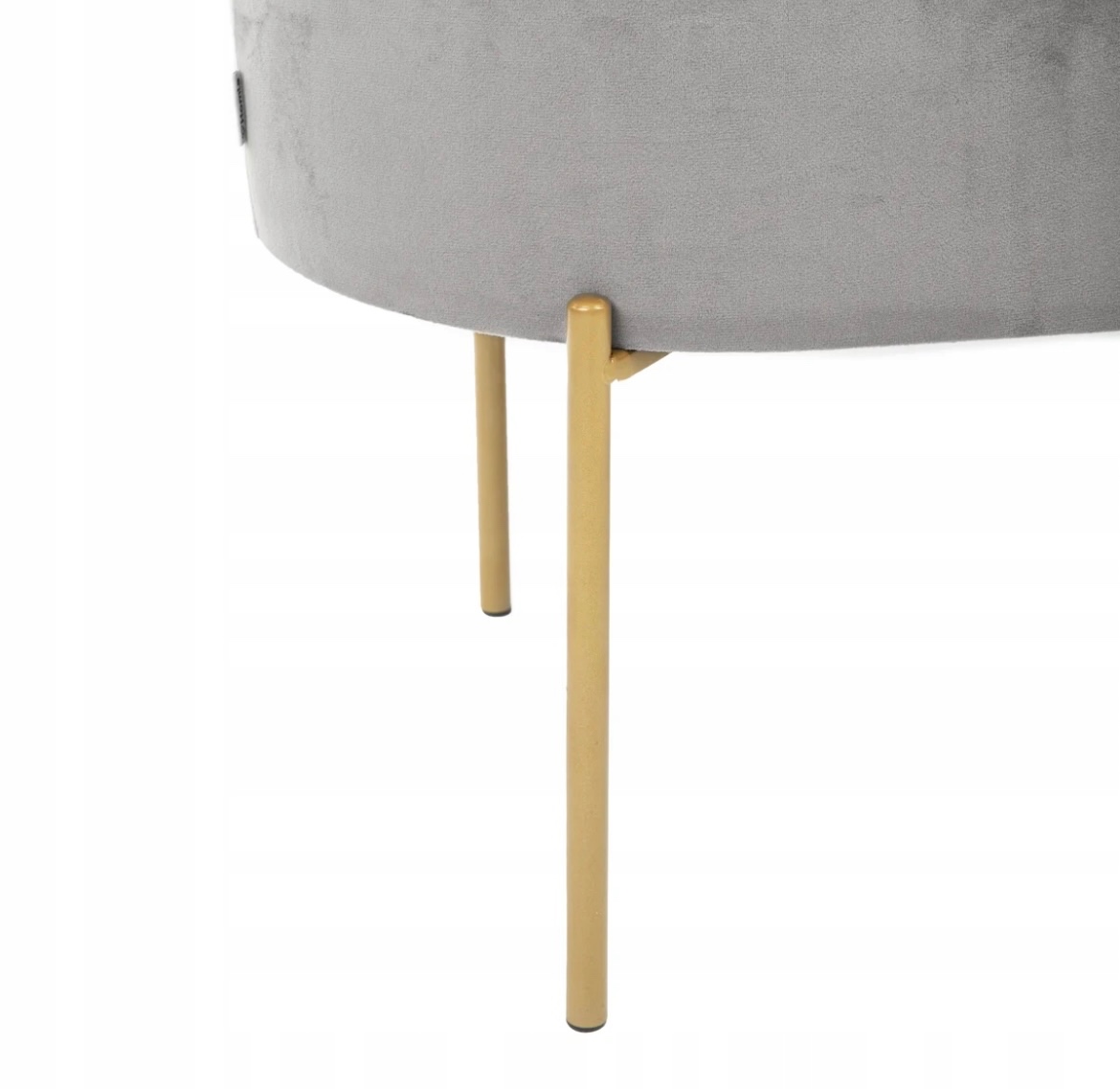 Sivá zamatová taburetka - 5