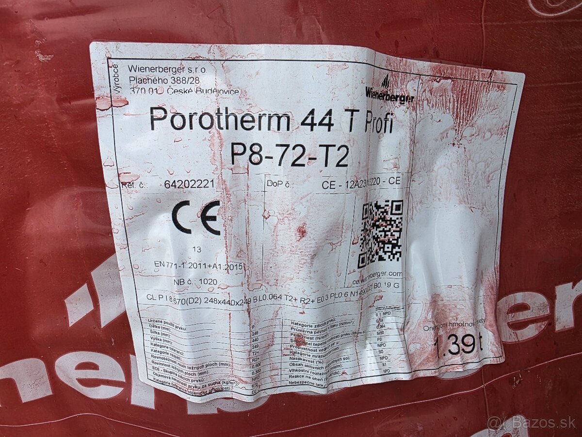 Tehly Porotherm t44 profi - 5