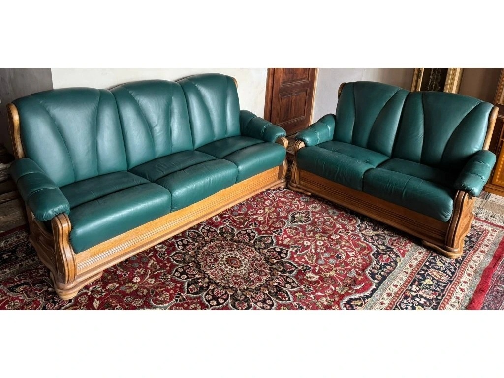 Dubová rustikální kožená souprava 3+2+1,3332 - 5