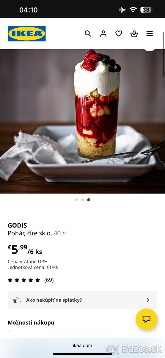 Ikea pohár sklenený godis 400ml 2ks - 5