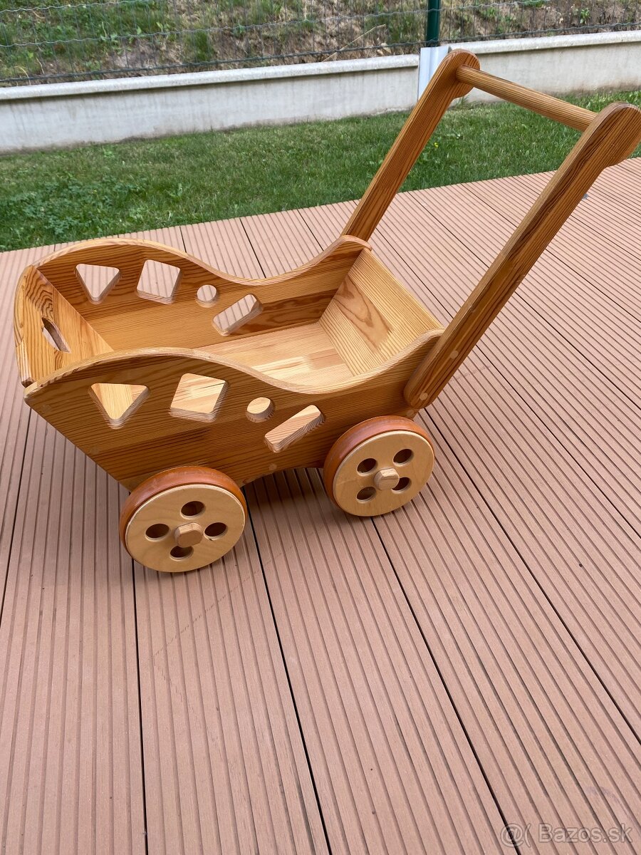 Predám drevený detský vozík - TOP stav - 5