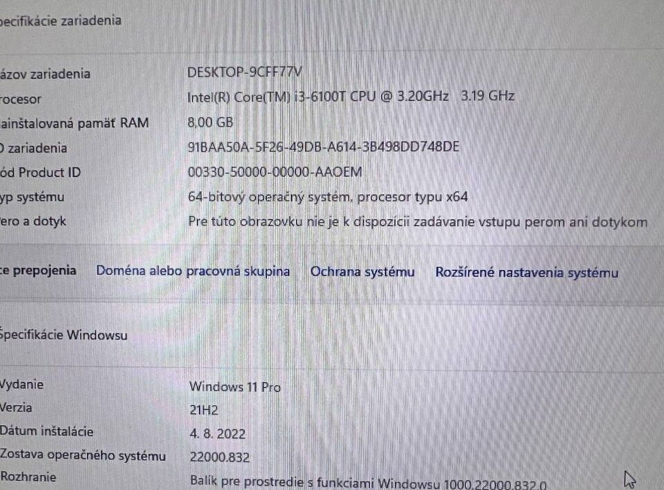 Mini počítač Dell.Intel i3-6100T 2x3,20GHz.240G SSD.8gb ram - 5