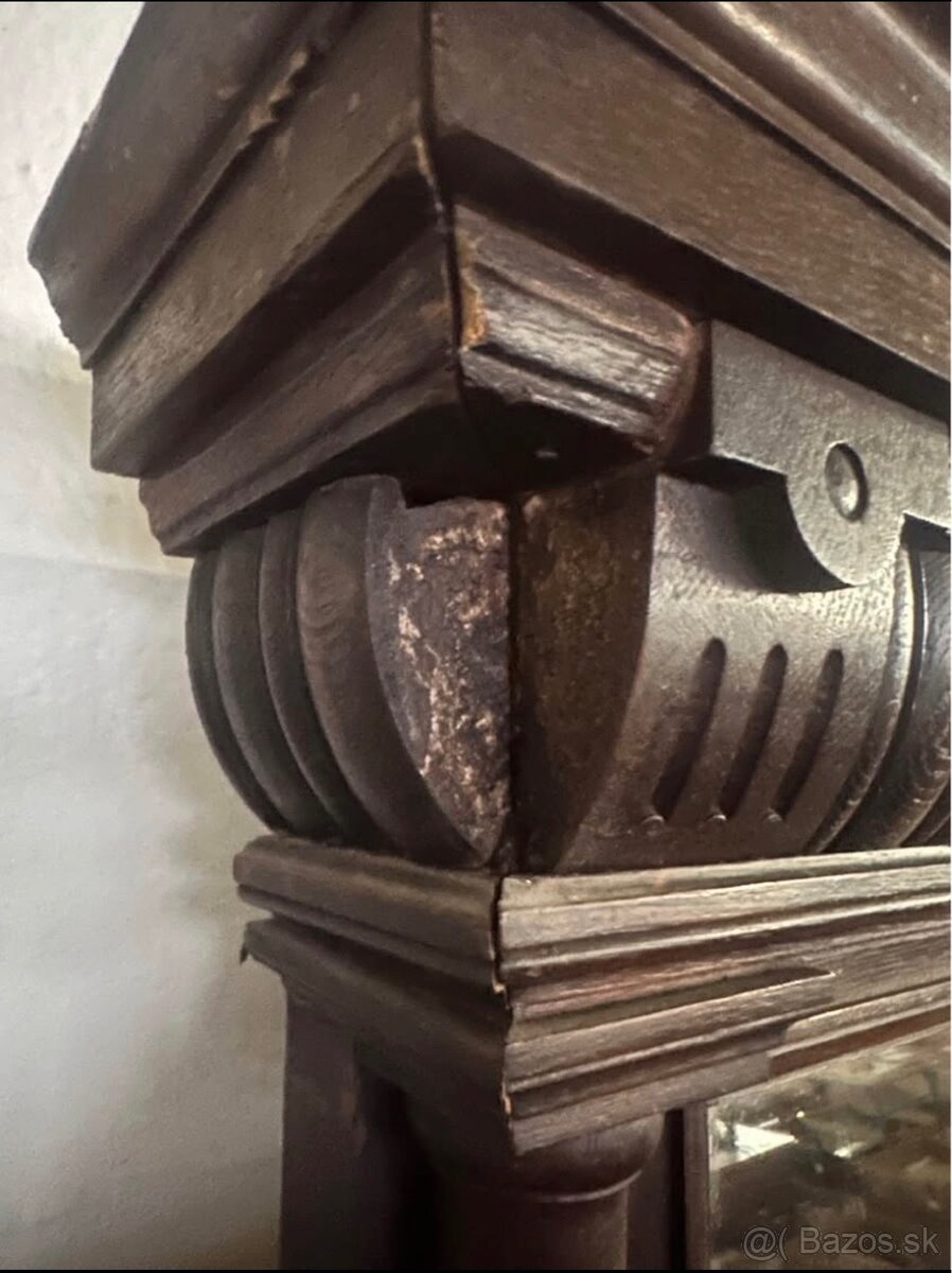 starožitné drevené zrkadlo - 5