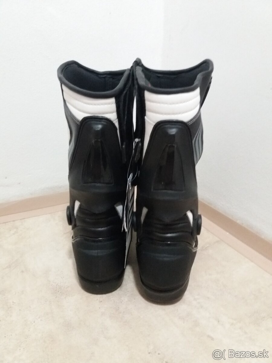 Moto Kožené Čižmy Sports White - 5