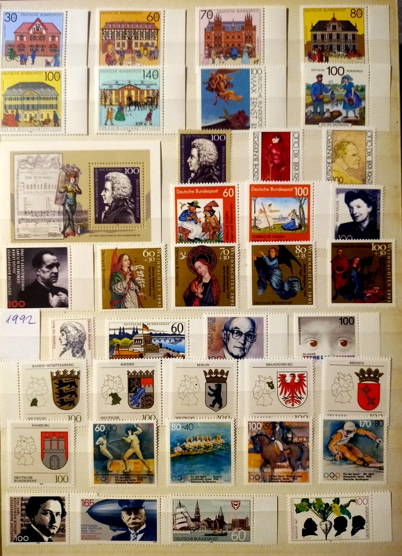 Predám poštové známky DEUTSCHLAND čisté roky 1990 - 2000 - 5