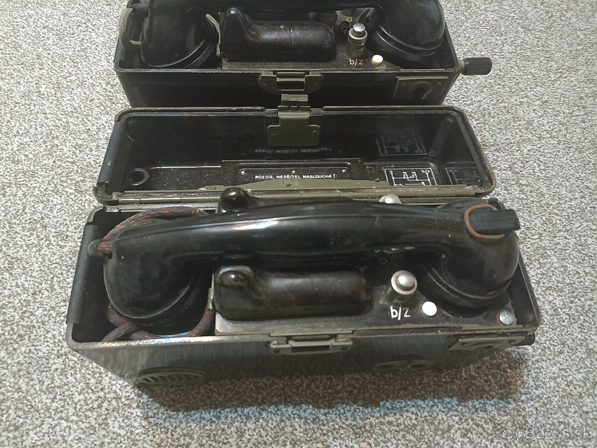 2x starý retro poľný telefon (vojenský telefon) - 5
