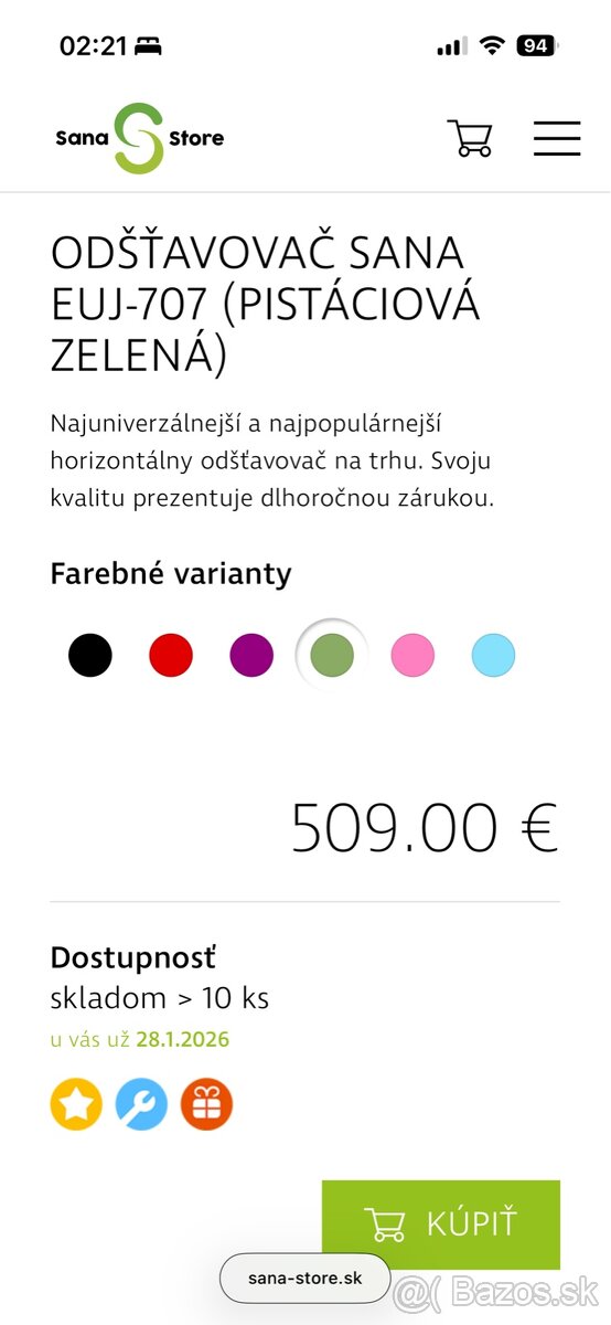 šnekový odštavovač Sana EUJ-707 - 5