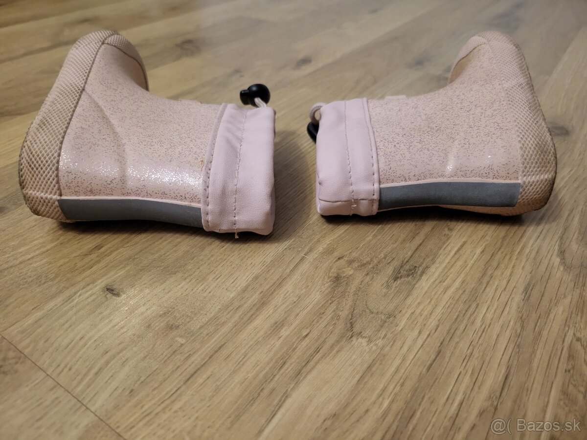 Detské barefoot gumáky Bundgaard Malik Rose Sparkle - 5