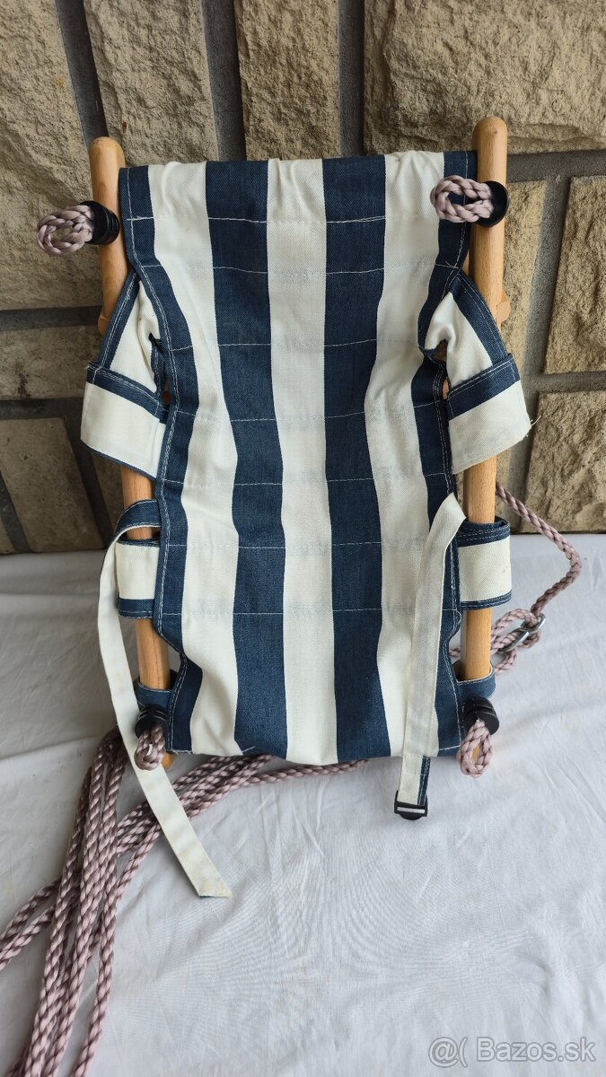 Hojdačka Leq fumiko - detská, tkanina/drevo, modrá - 5