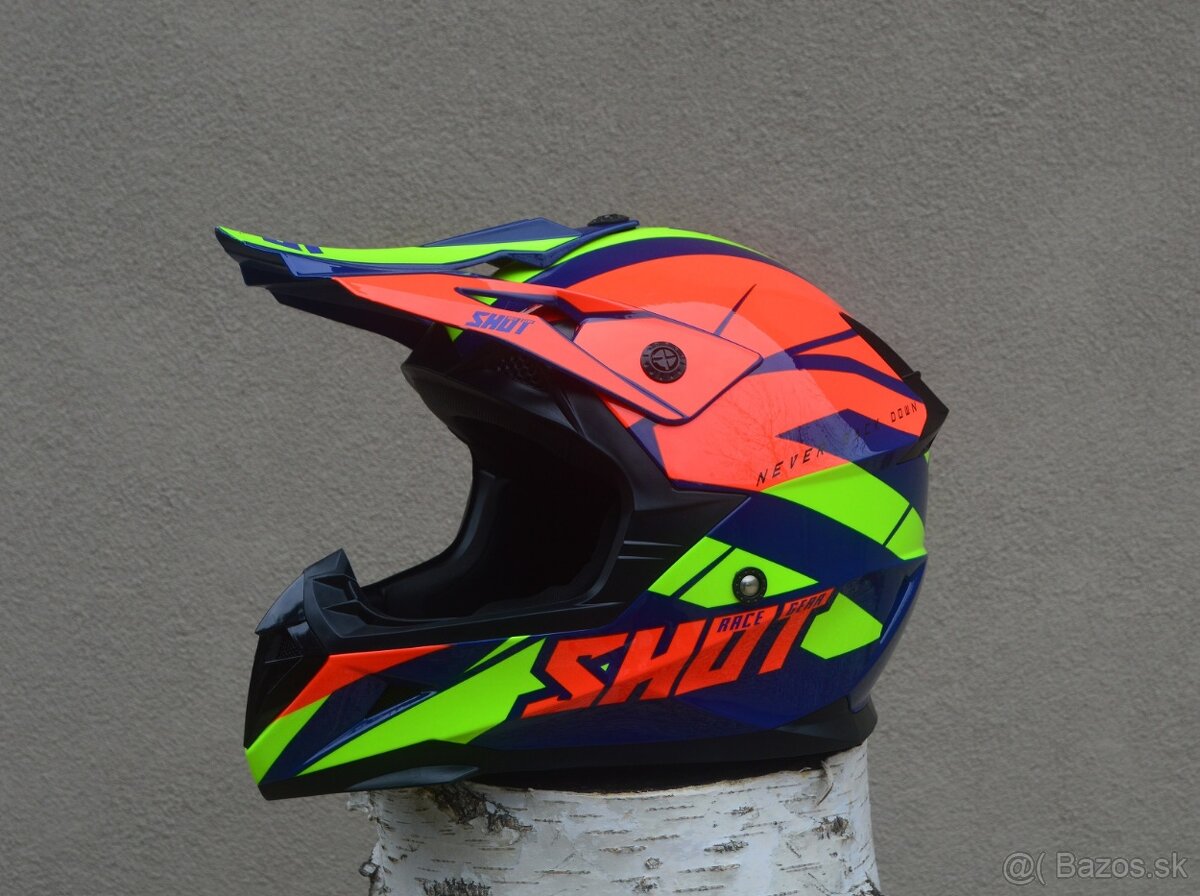 juniorská detská prilba okuliare shot oranžovo žltá-neo - 5