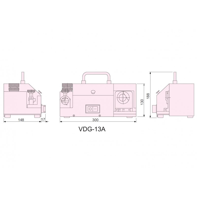 Bruska na ostření vrtáků VDG-13A + sada pro broušení do Ø 20 - 5