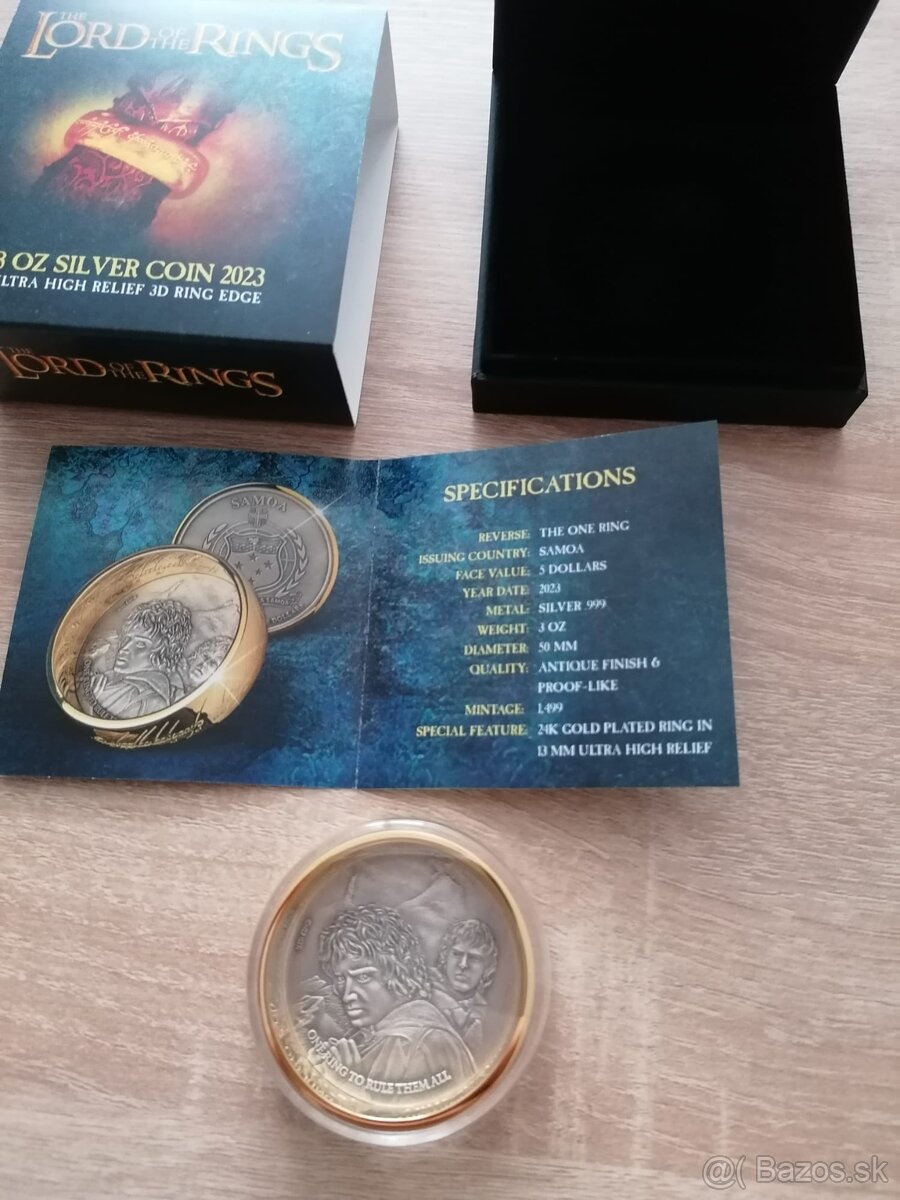 zlato striebro Lord of the rings - pán prsteňov 2023 one - 5