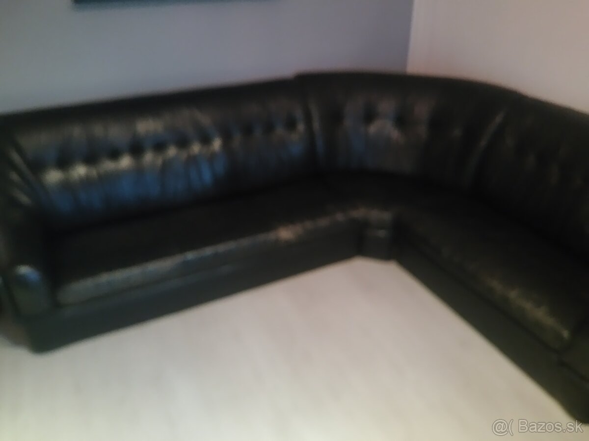 Kožená Sedačka Kreslo Taburetka - 5