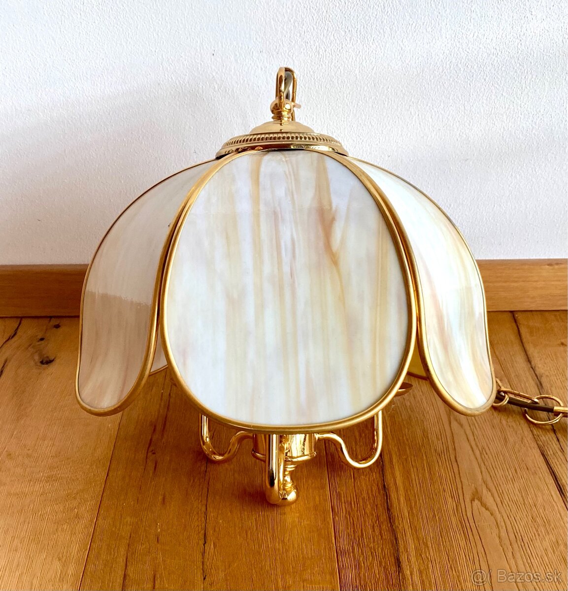 Stará mosazná Tiffany lampa - 5