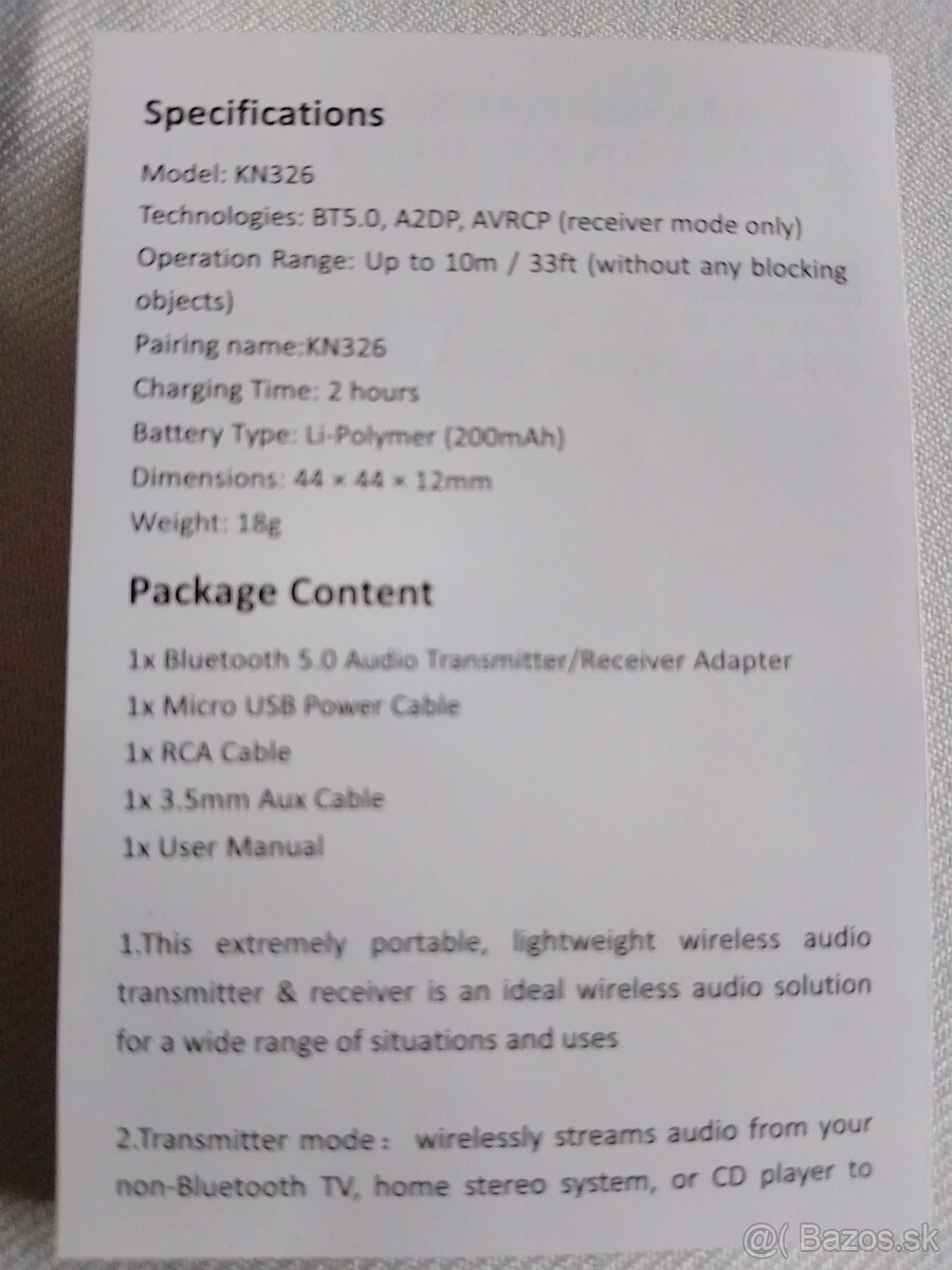 BT audio vysielač - príjmač- nové - 5