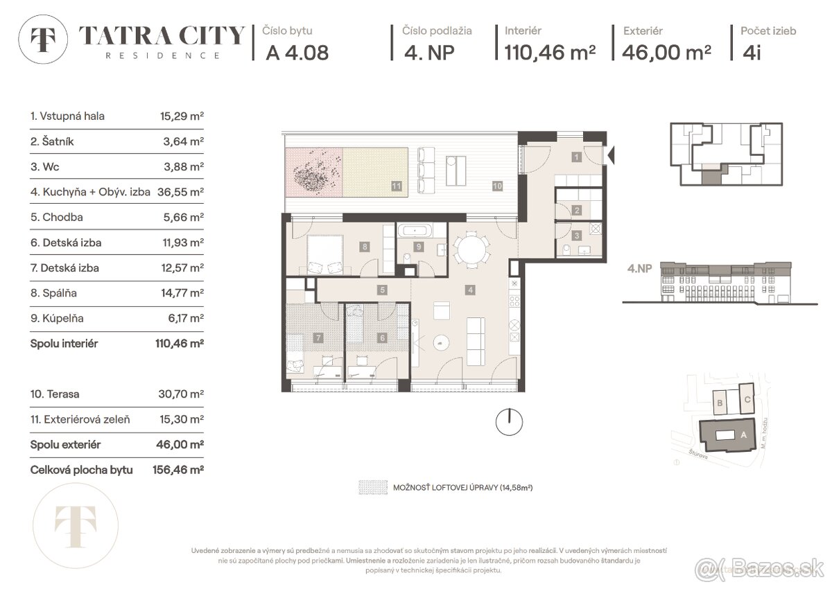 Strešný 4-izbový byt s veľkou terasou - 5