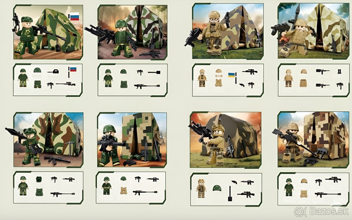 Rôzne sety vojakov 7 + doplnky - typ lego - nové - 5