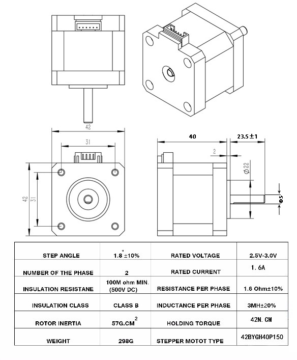 Krokový motor NEMA17 17HS4401S - 5