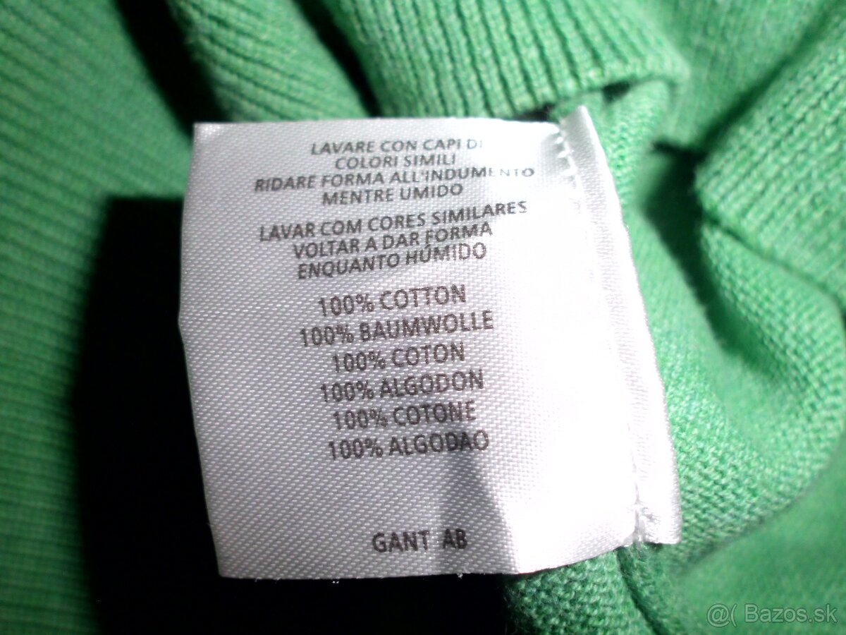 Gant pánsky sveter zelený melír XL - 5