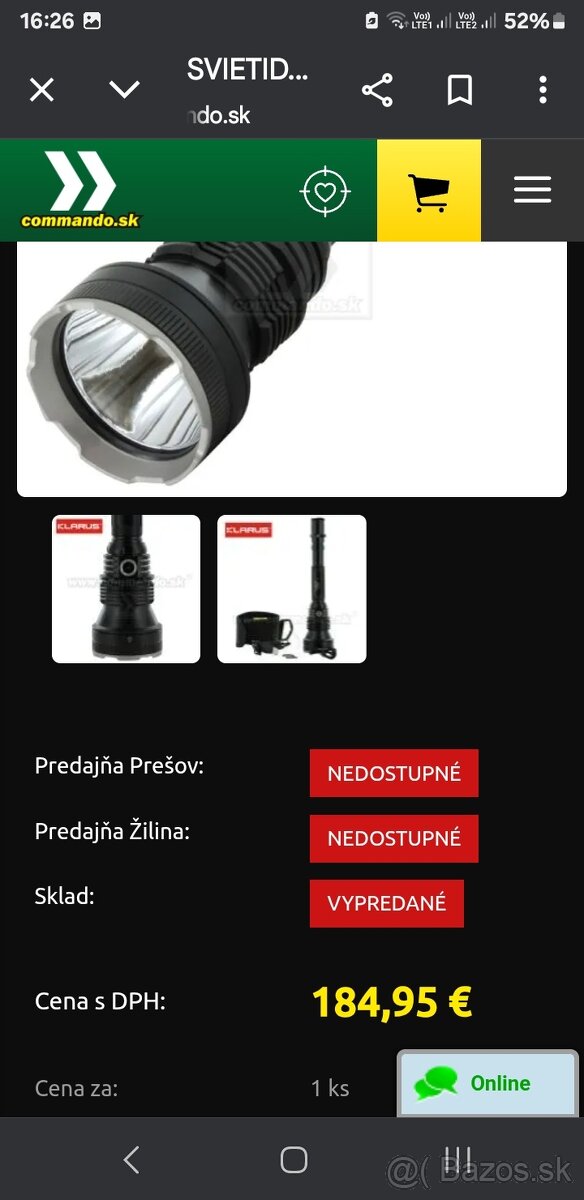 Výkonná baterka klarus xt 30r.1800lm. - 5
