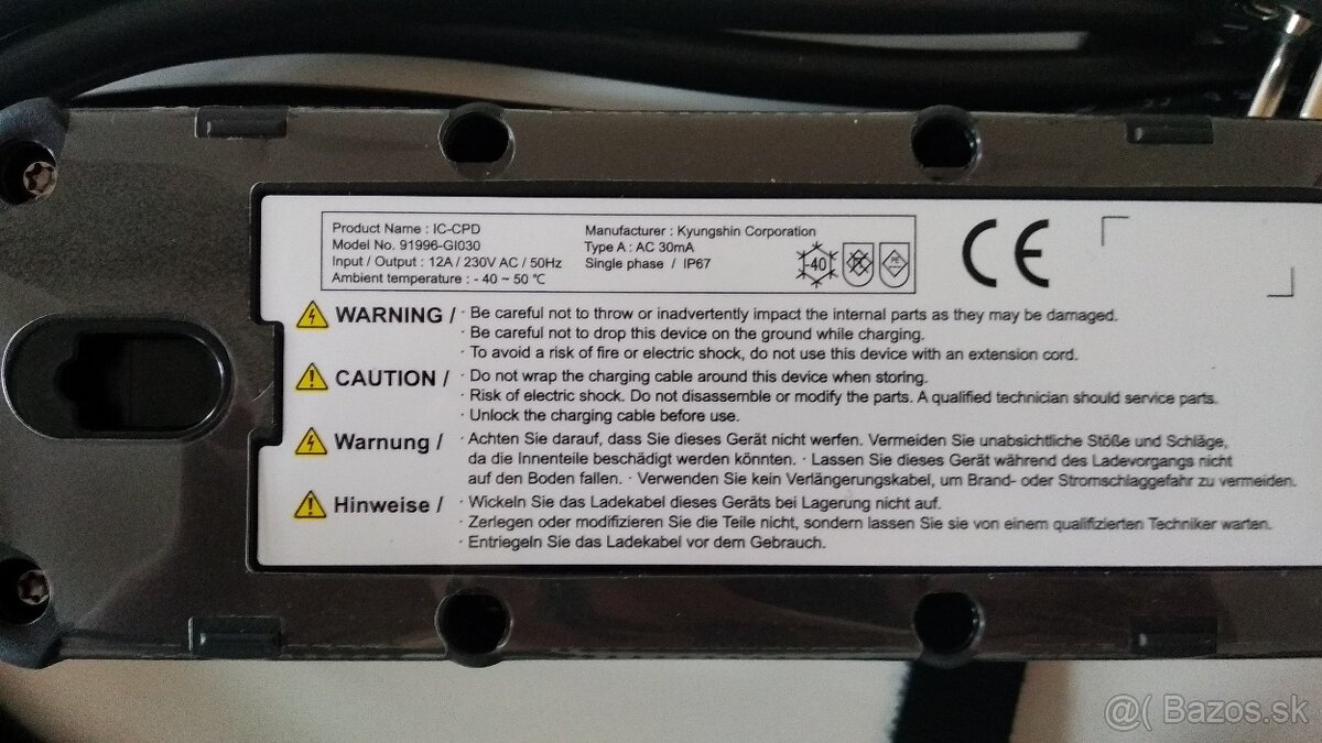 Nabíječka elektromobilů TYP2, 6-12A, 2,7kW - 5