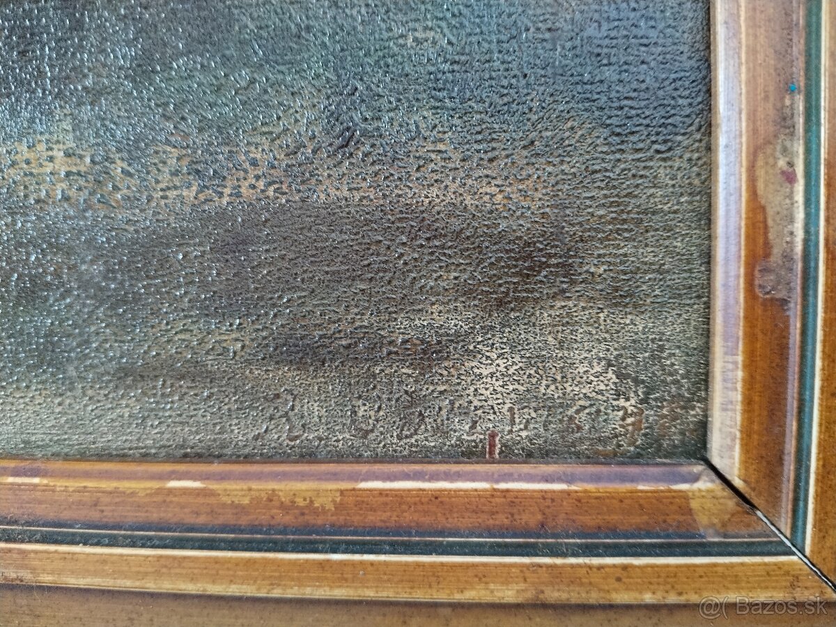 Kostel na kopci je olej na kartonu 82x62 cm - 5