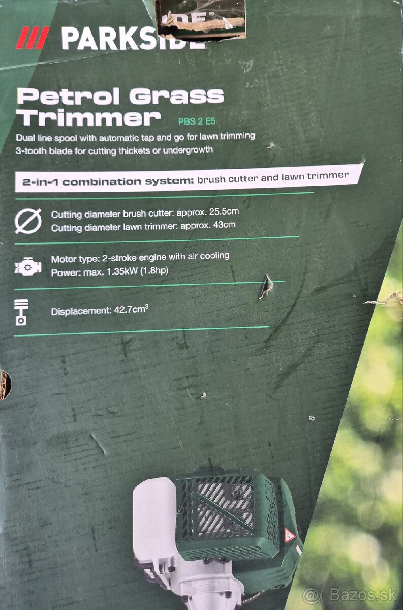 Predám benzínový krovinorez - vyžínačku PARKSIDE PBS 2 E5 - 5